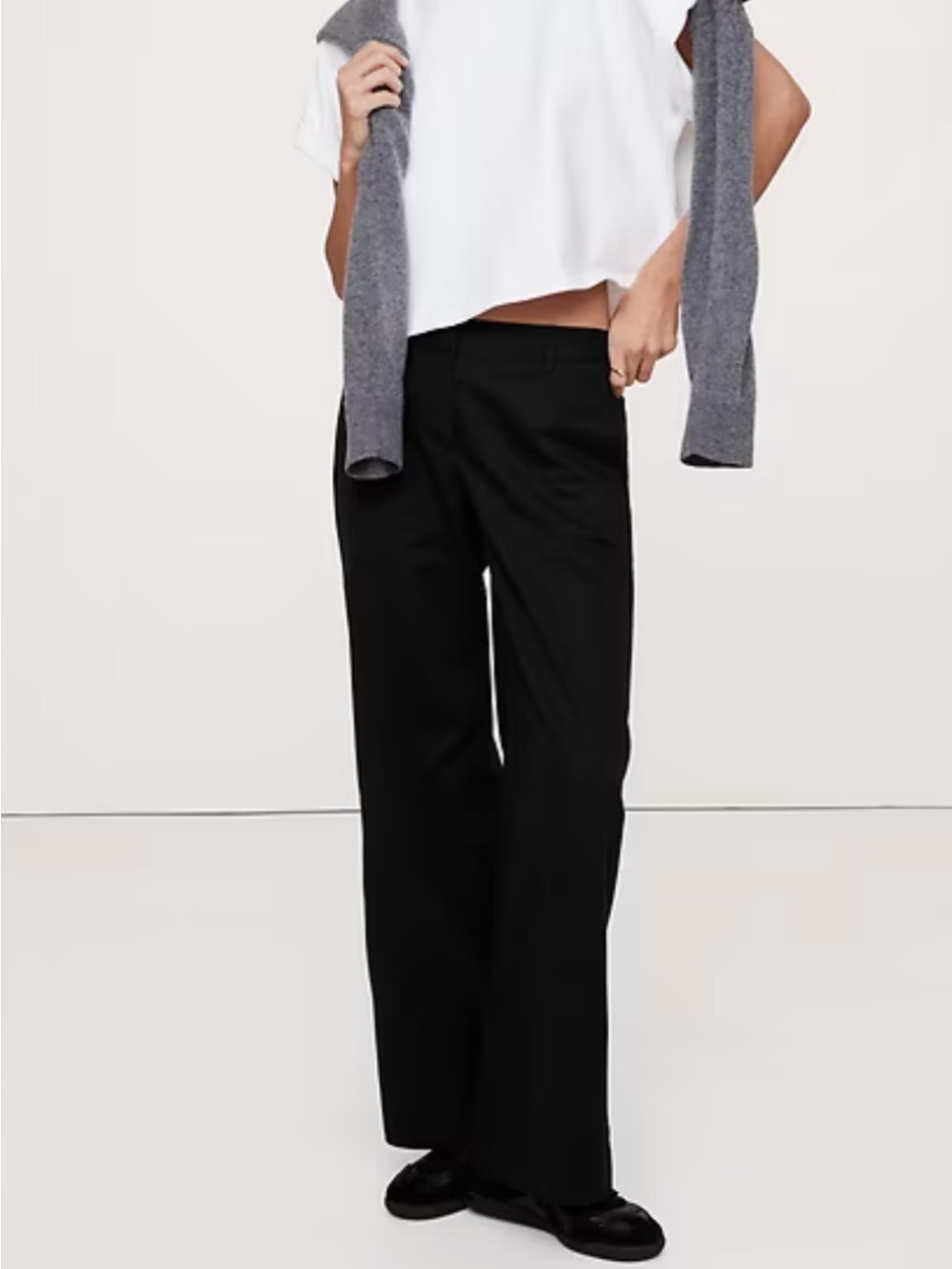 Banana Republic THE EVERYDAY WIDE-LEG PANT In Black Size Small
